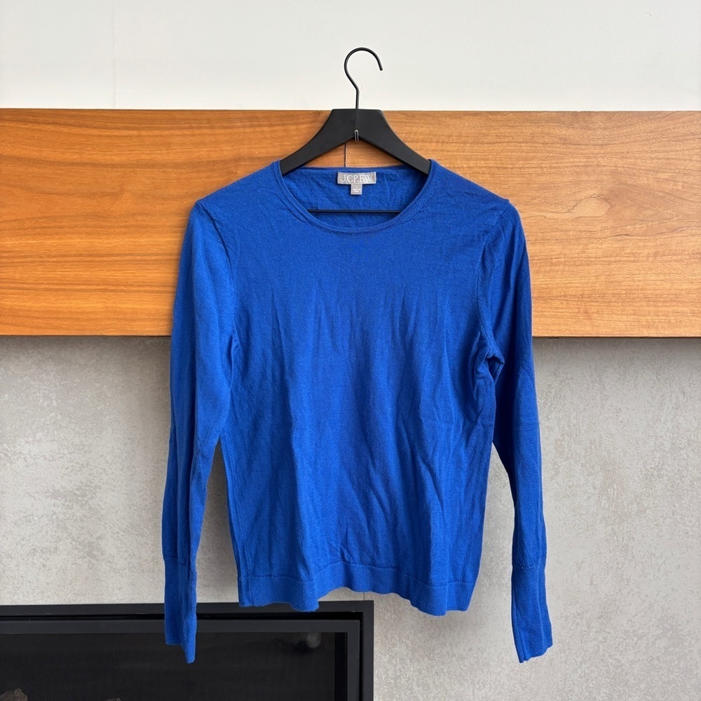 J. Crew Pullover Long Sleeve Women's Sweater in Royal Blue, Size L